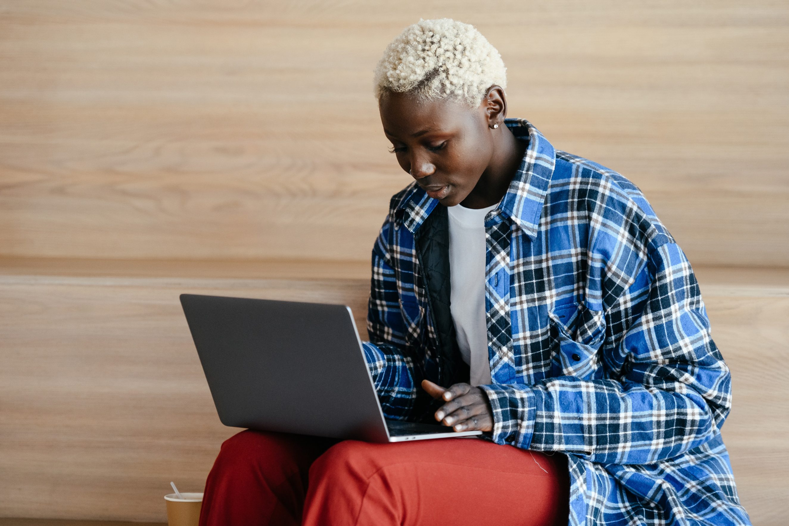 woman at computer working