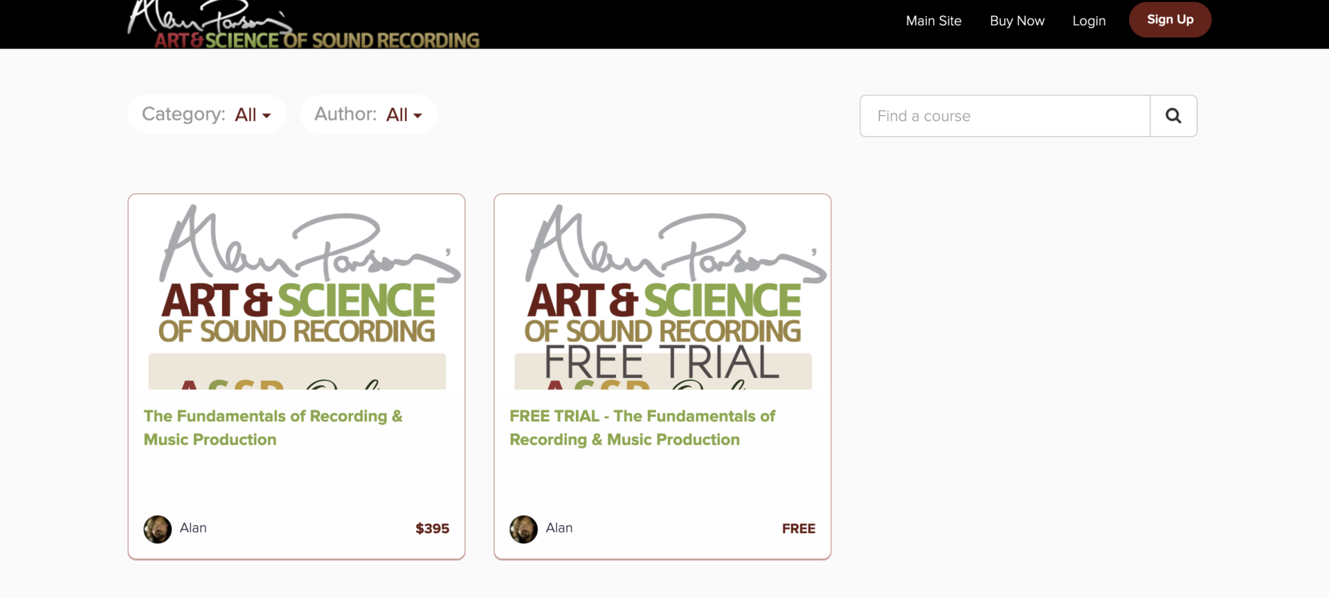 Alan Parsons courses