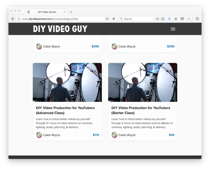 DIY Video Guy homepage