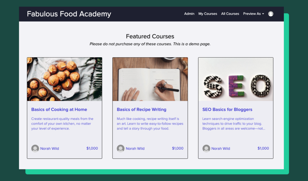 Teachable course bundle and directory