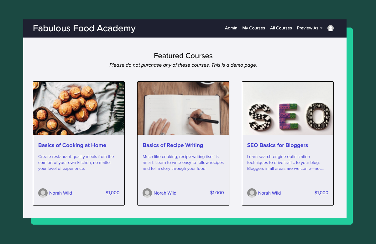 Teachable course bundle and directory