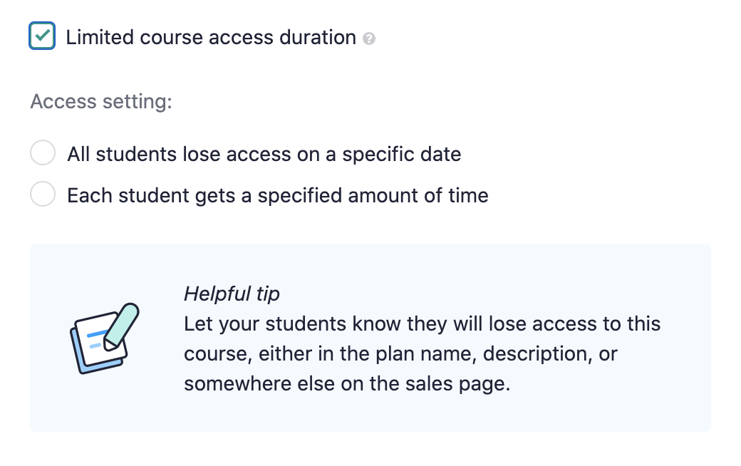 Teachable limited access