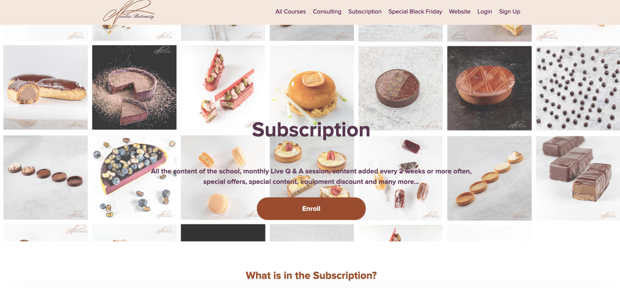 Nicolas Botomisy subscription page