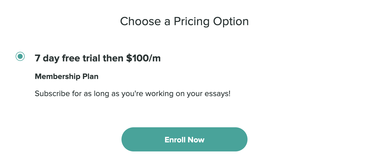 Teachable Pricing Option