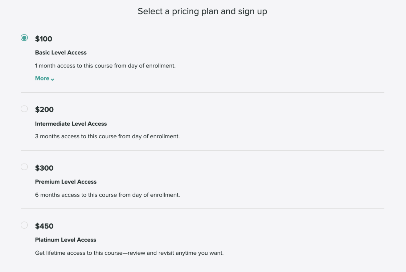 teachable pricing plan options