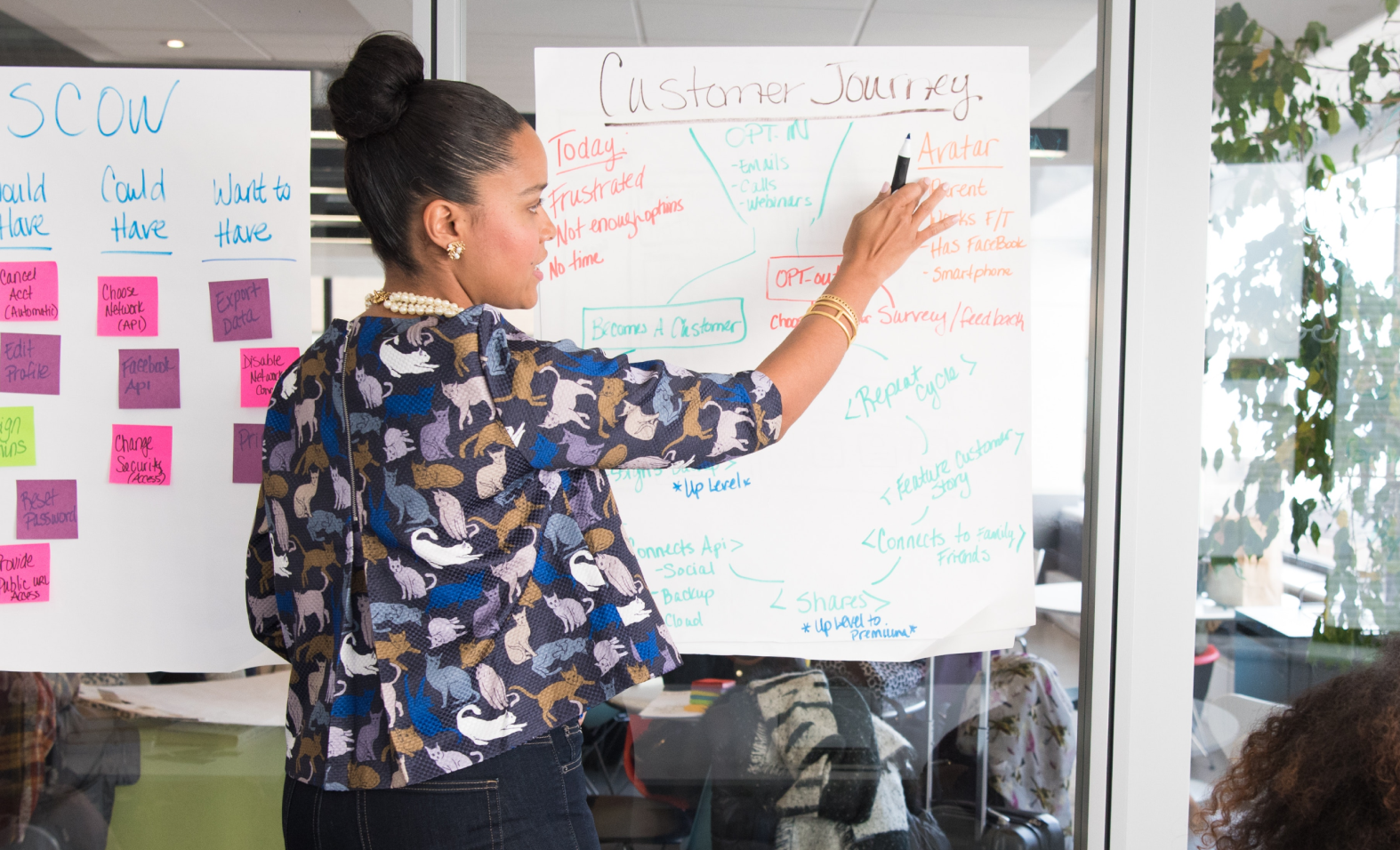 woman whiteboarding