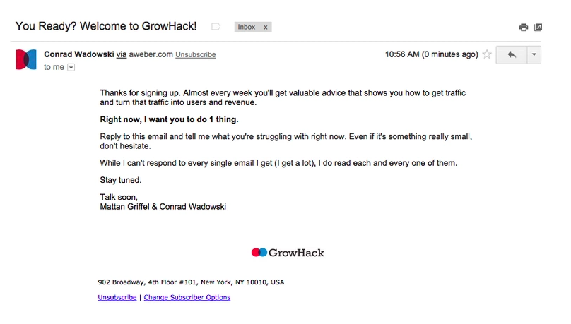 GrowHack Product Email Example