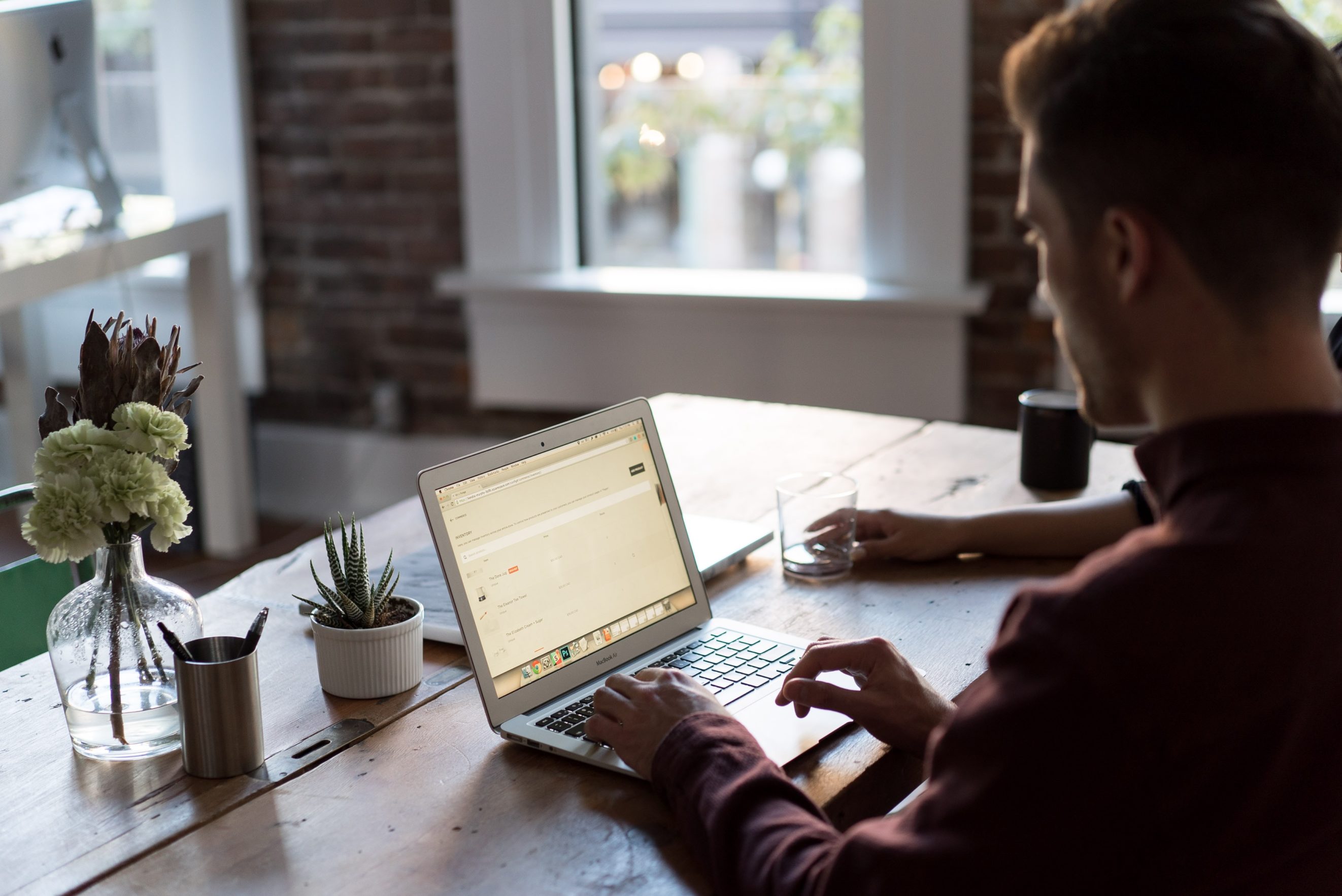 man working at computer