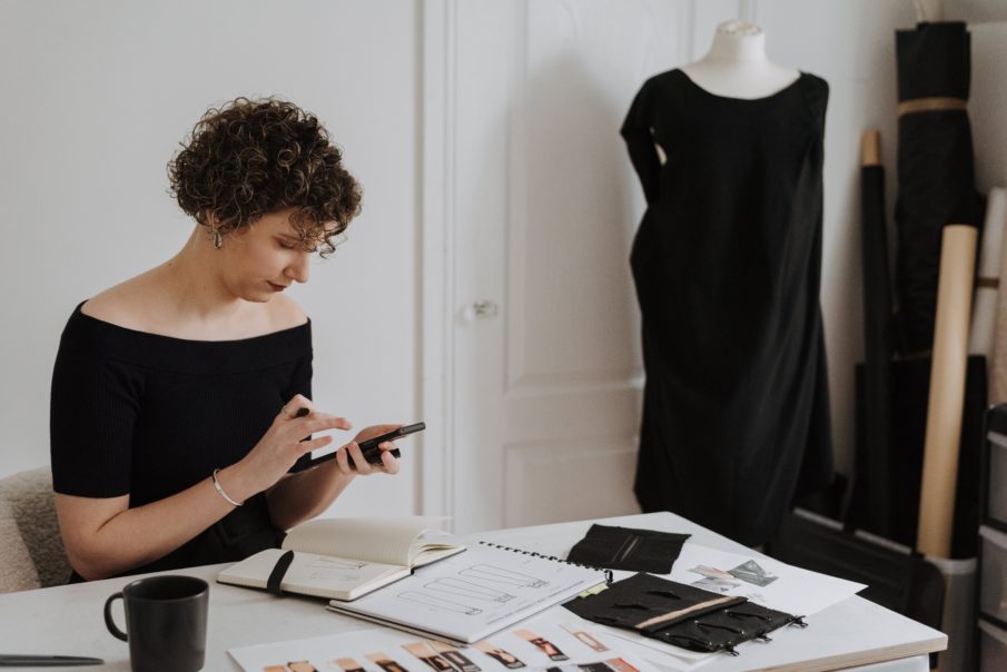 woman in a design studio