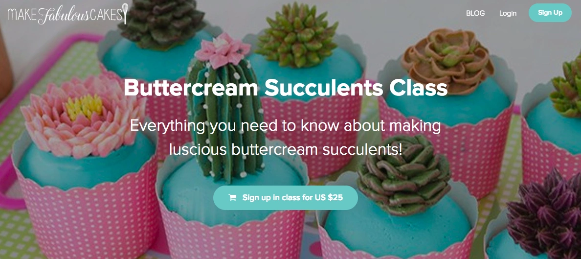 Buttercream Succulents sales page