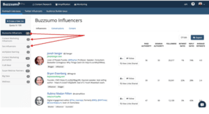 buzzsumo outreach list