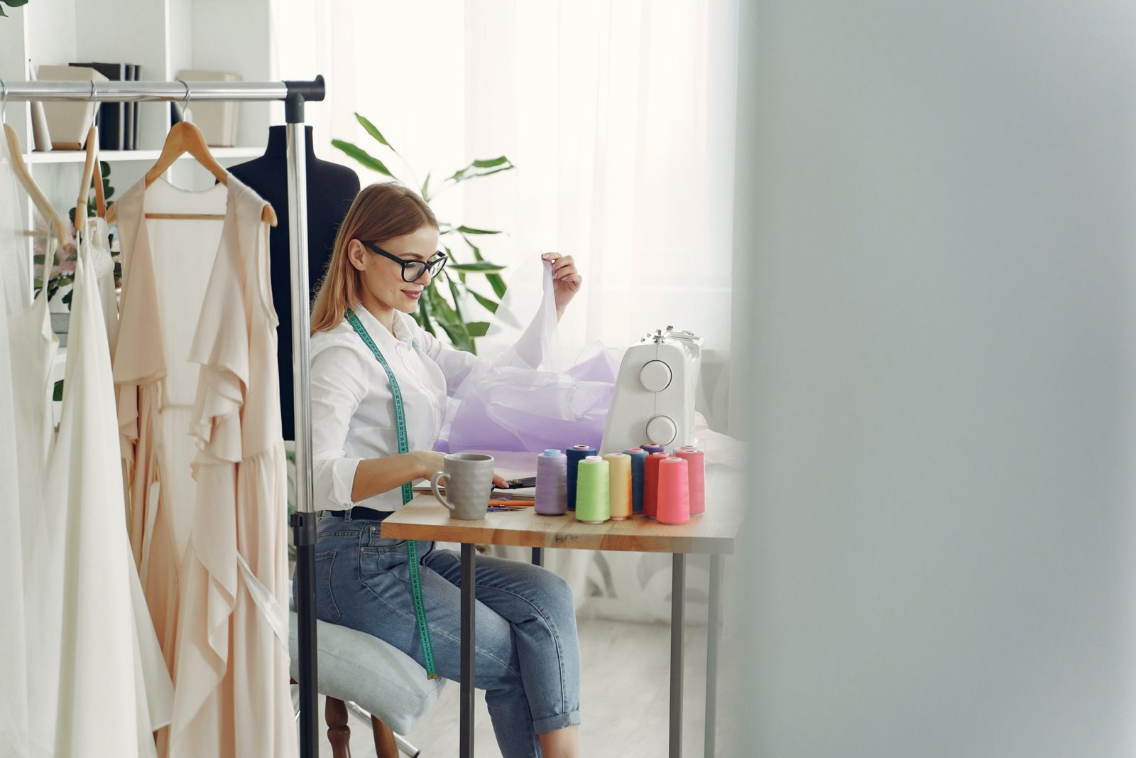 woman sewing