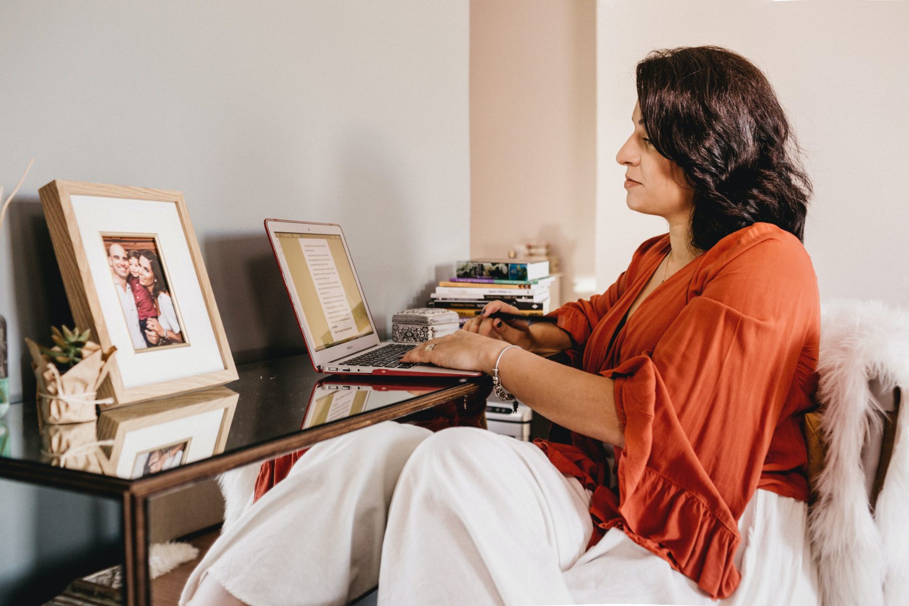 woman working at desk