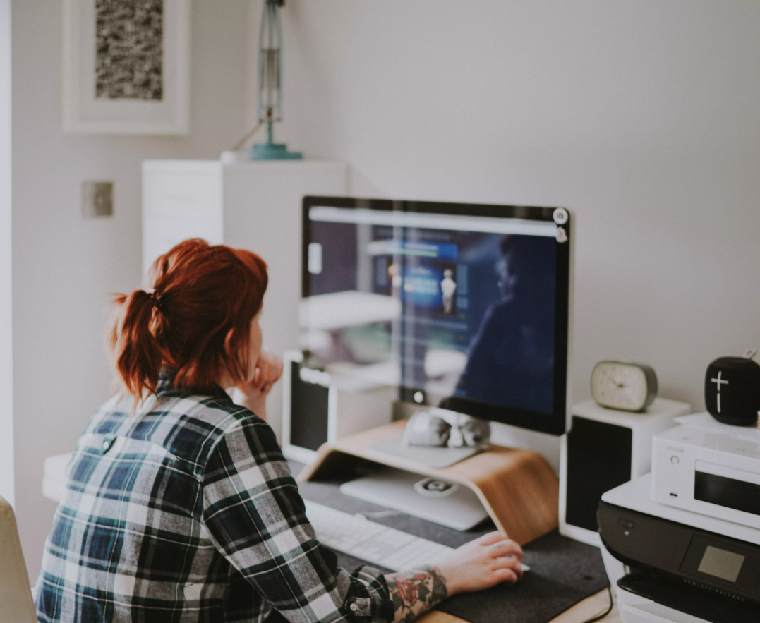 woman working at desk