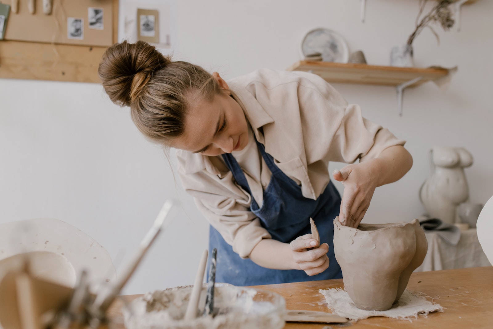 sculptor at work