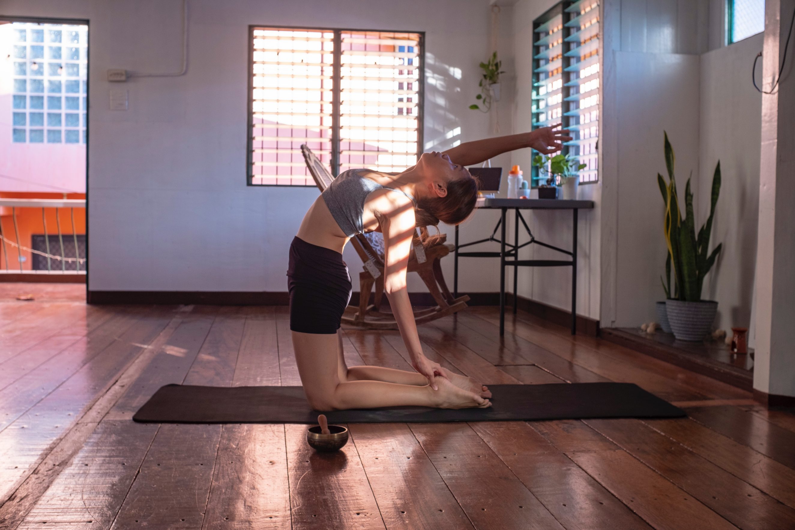 woman doing yoga