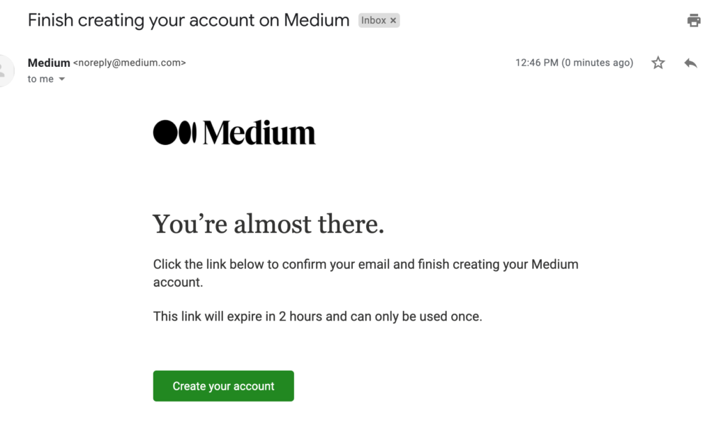 Medium email