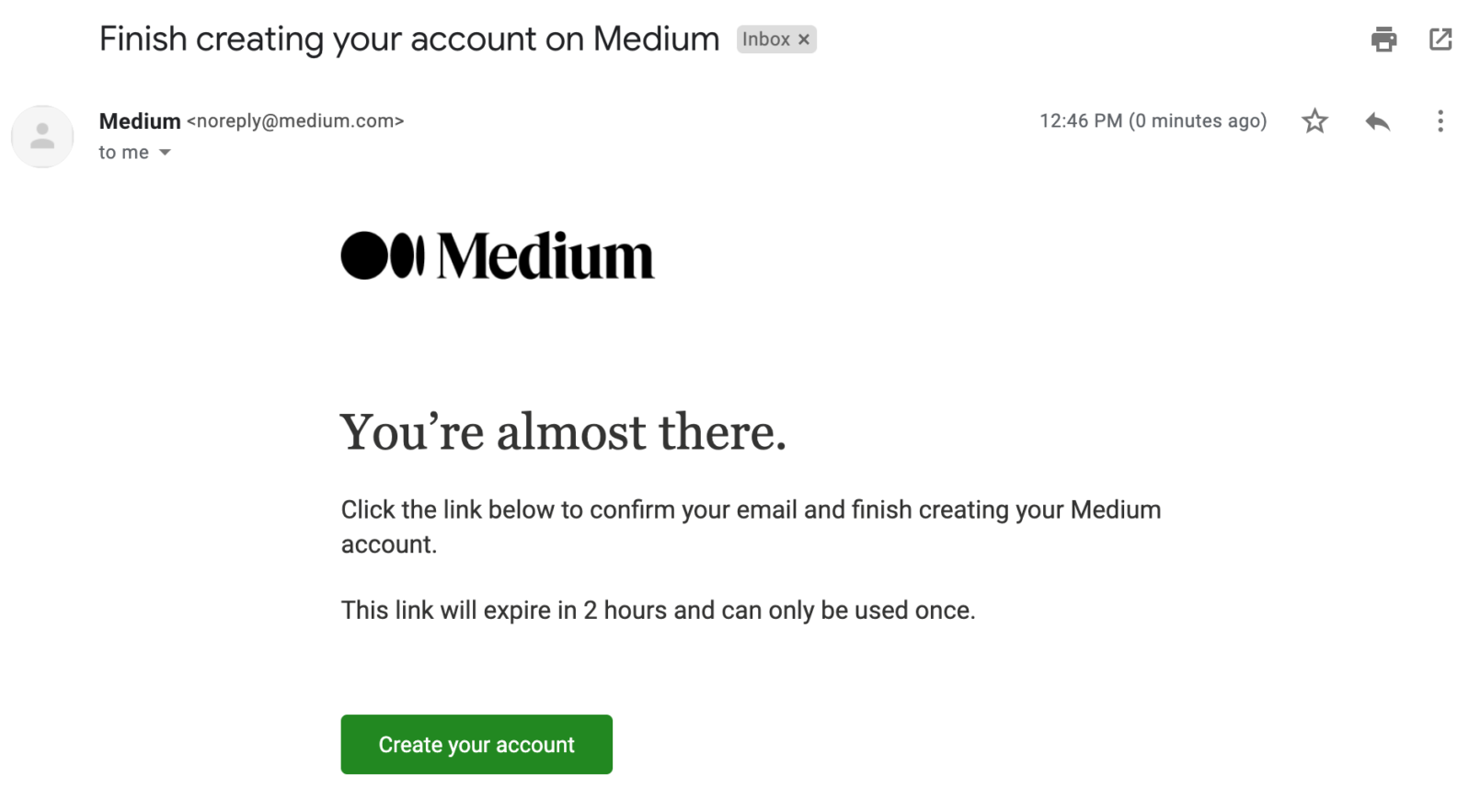 Medium email