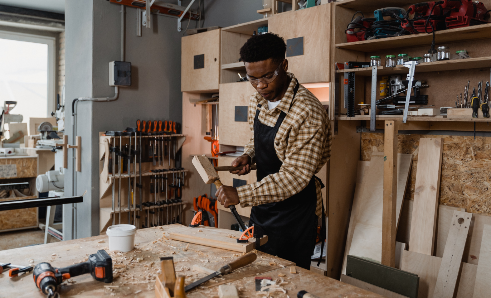 man in woodworking shop