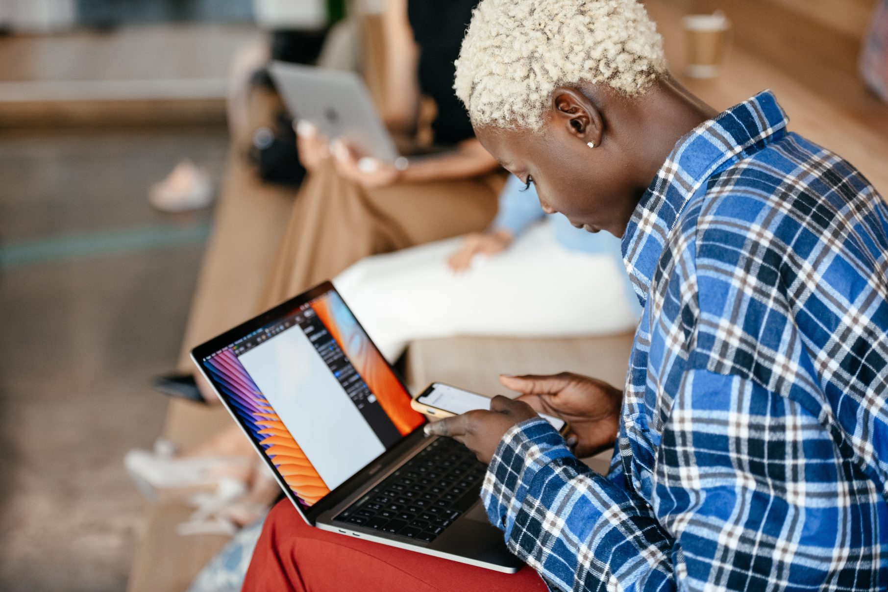 woman on computer