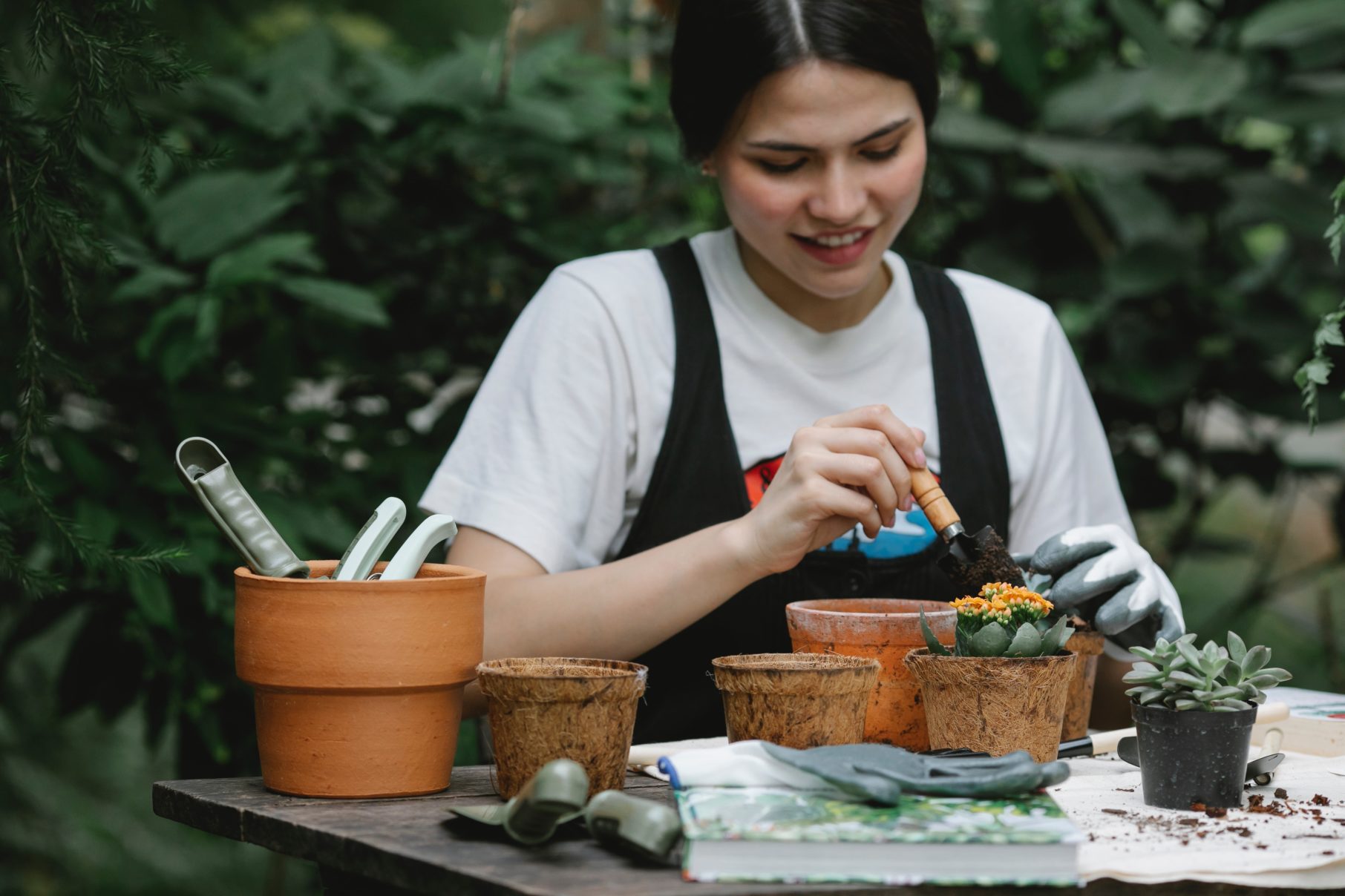 woman working in garden