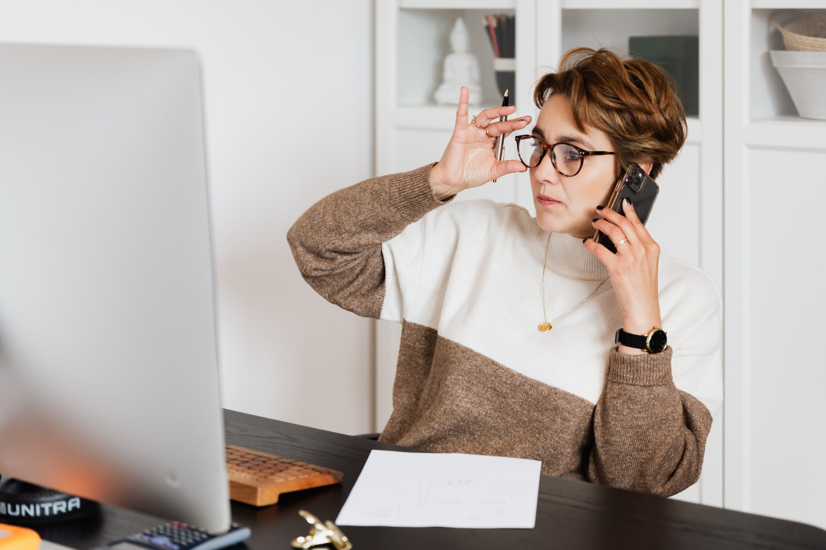 person working at home