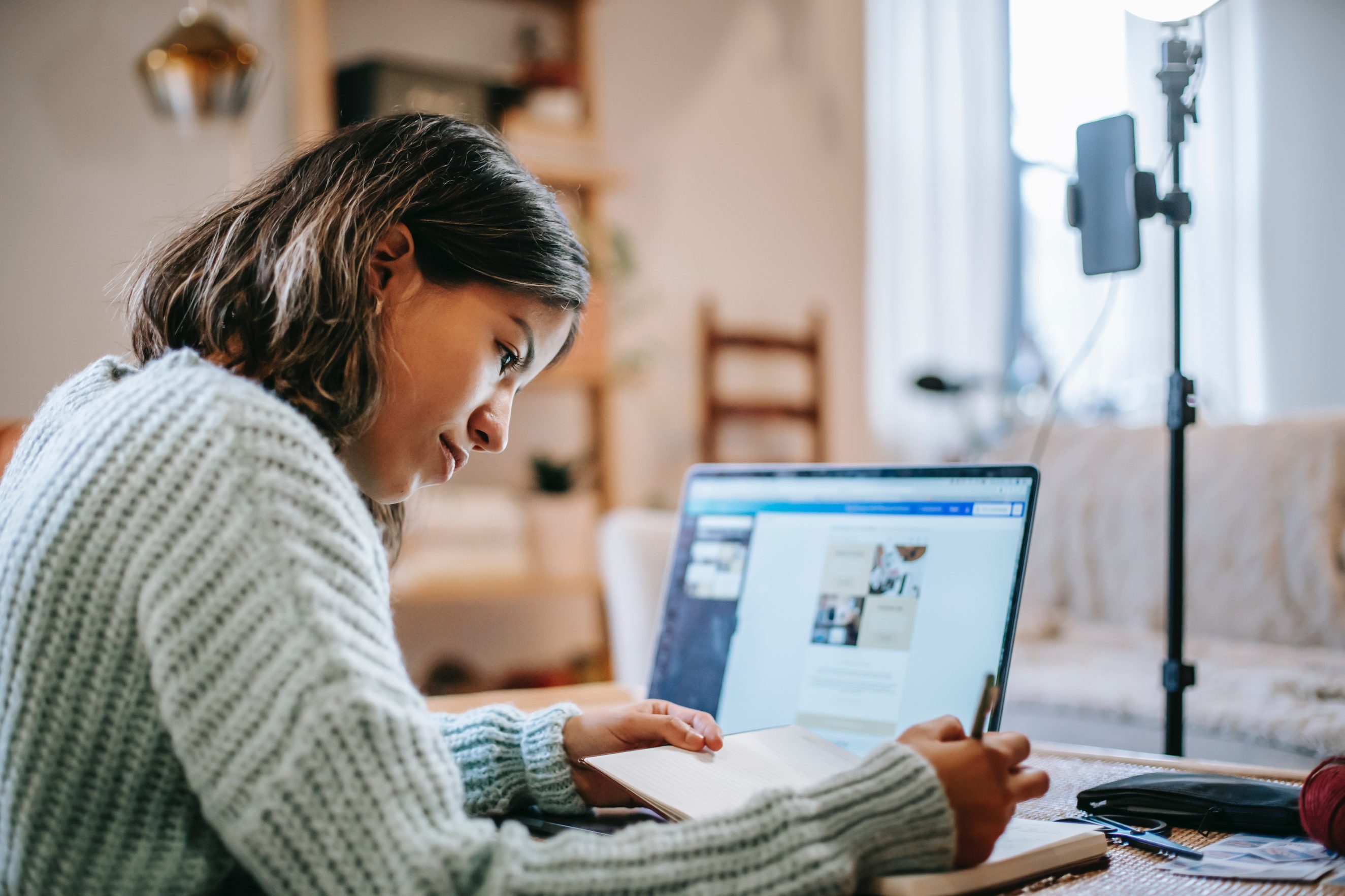 woman working at desk