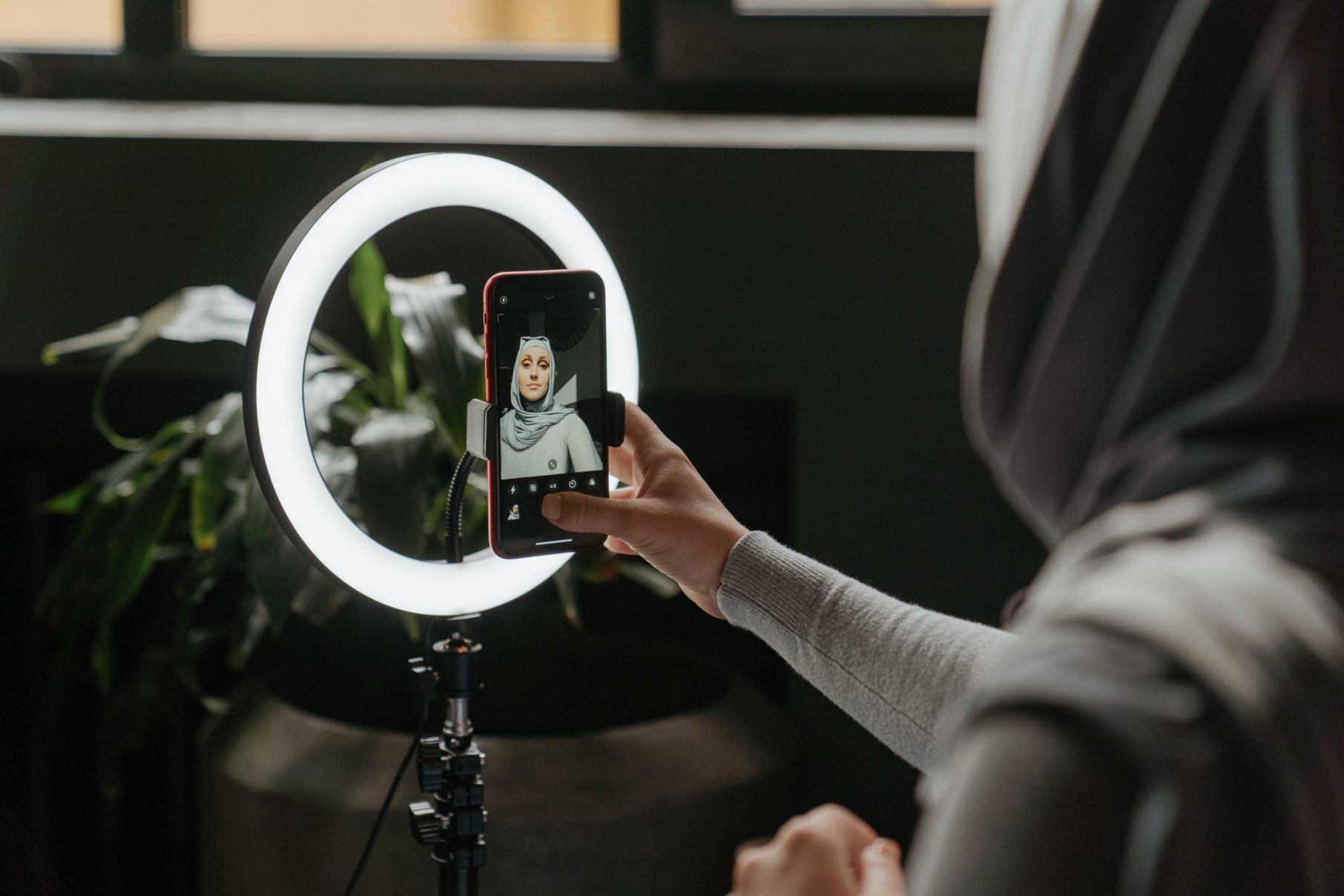 woman taking selfie