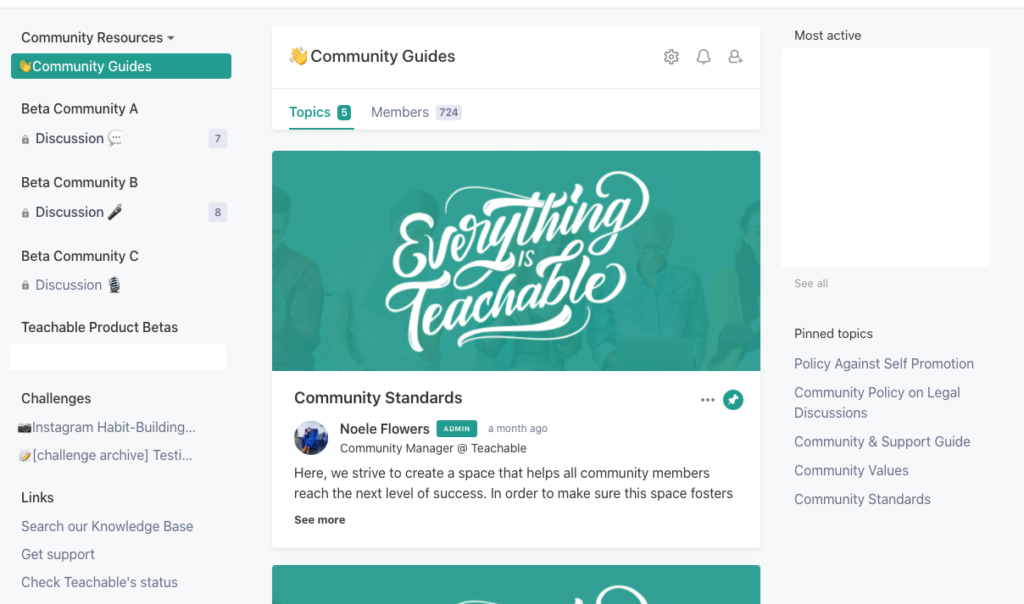 teachable community backend