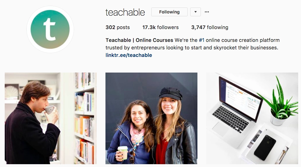 teachable instagram page