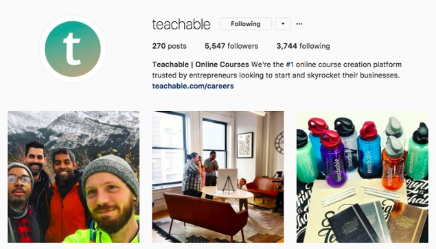 teachable instagram account