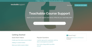 teachable support page