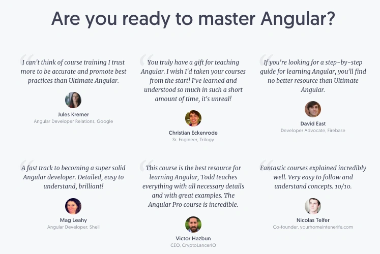 ultimate angular testimonials