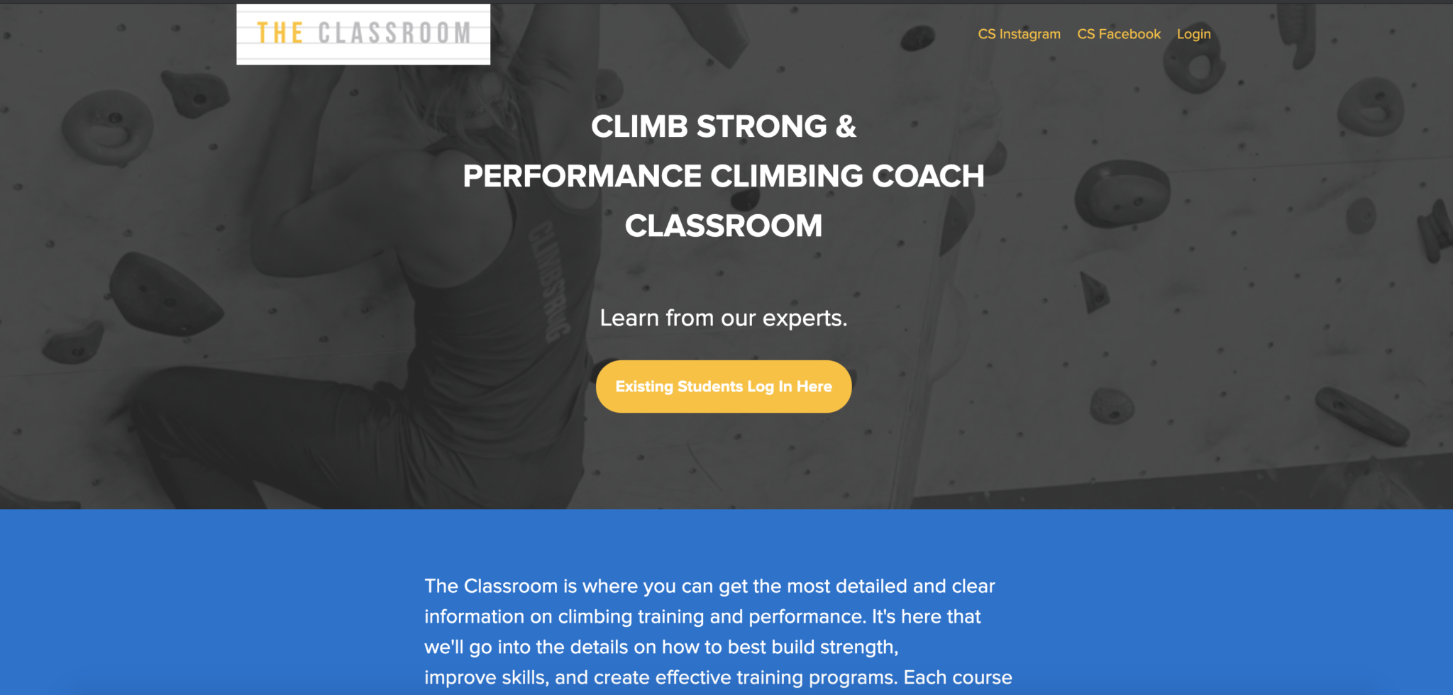 Climb Strong online course page