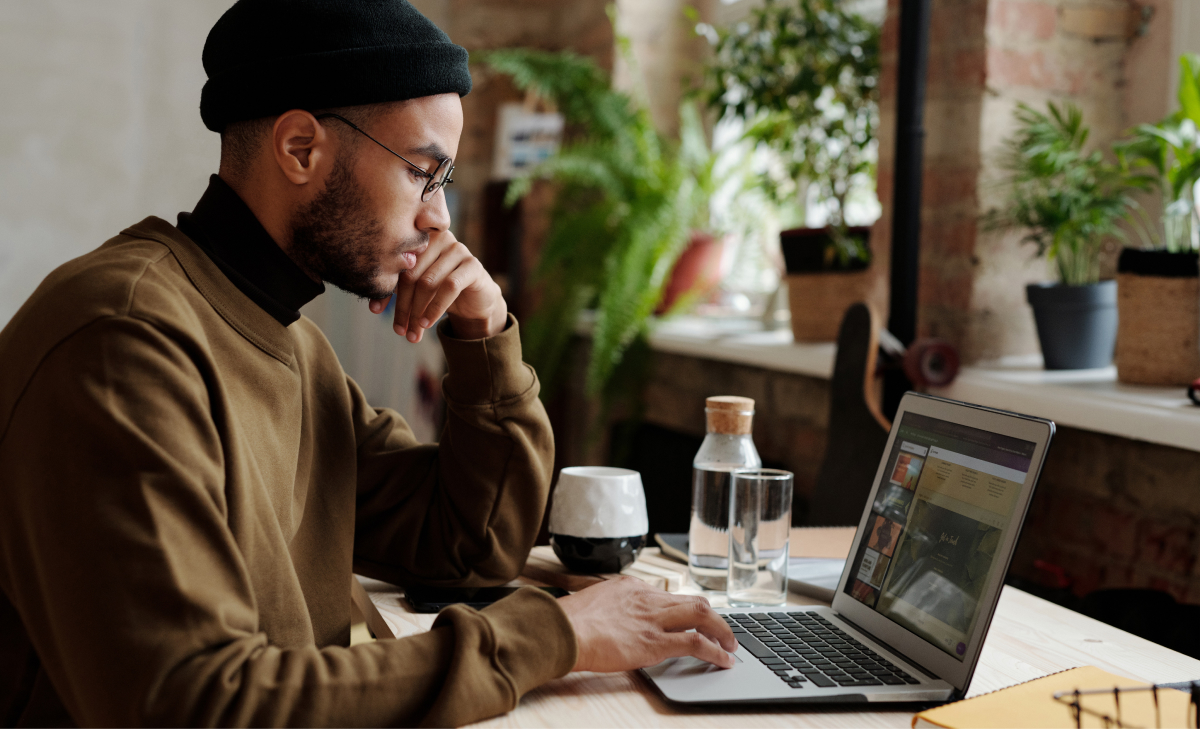 man working at computer