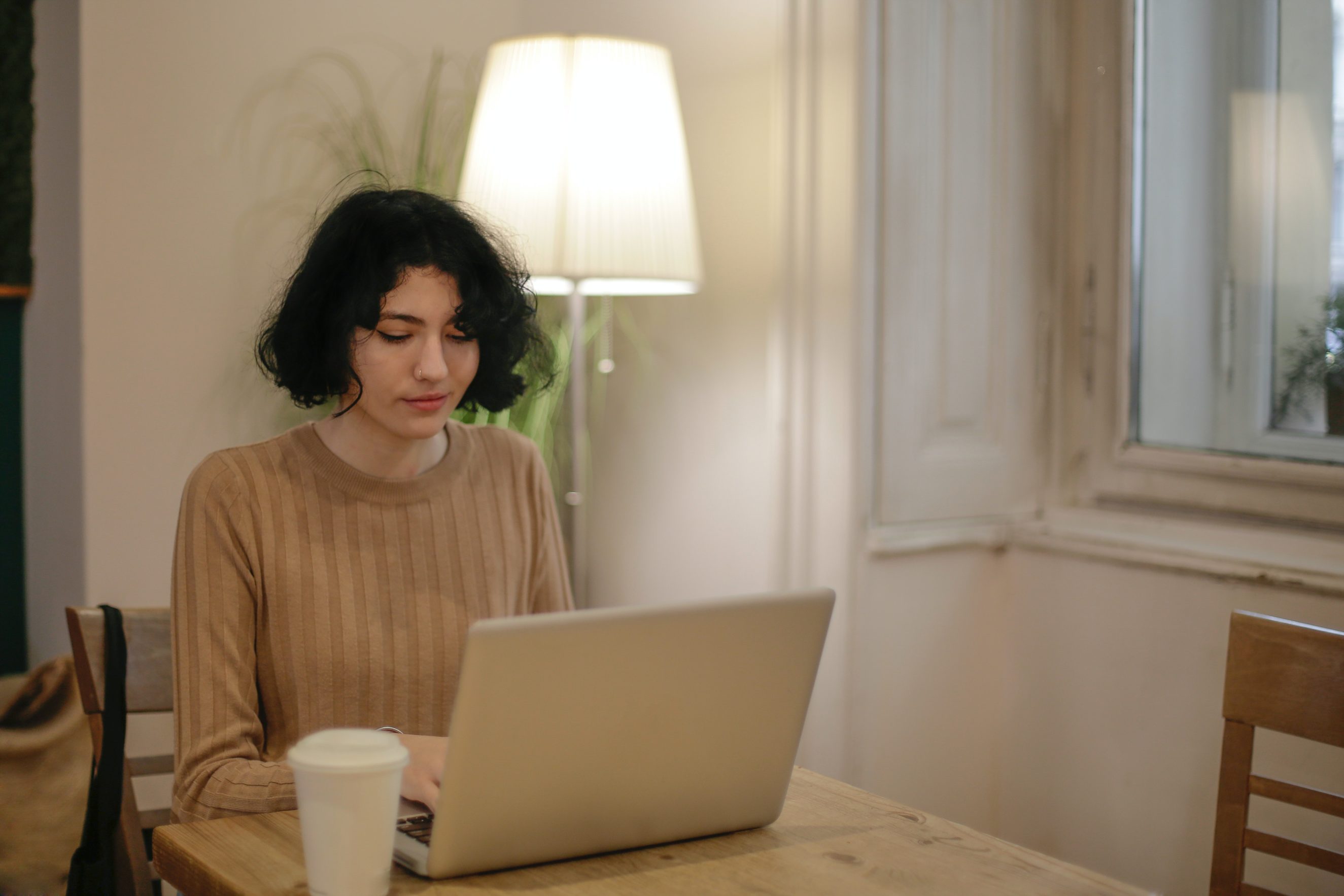 woman working on laptop