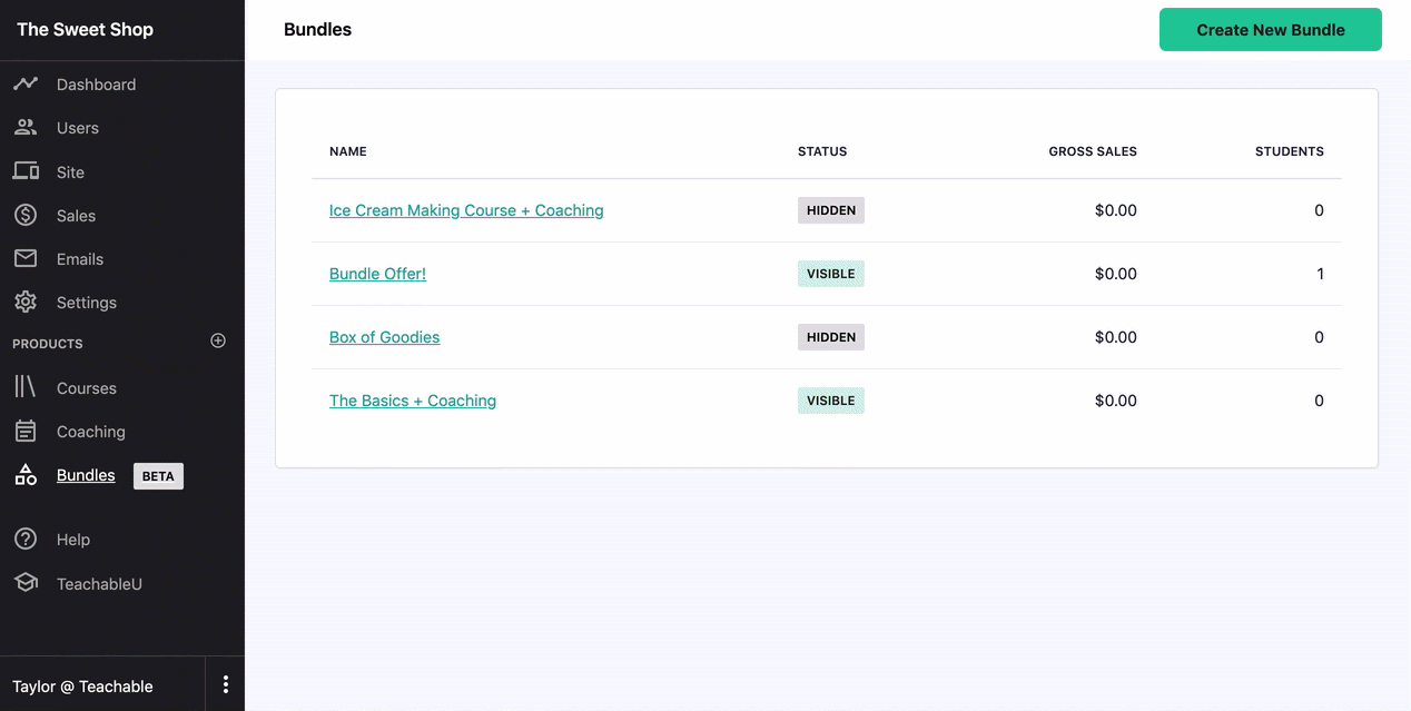 How to bundle on Teachable