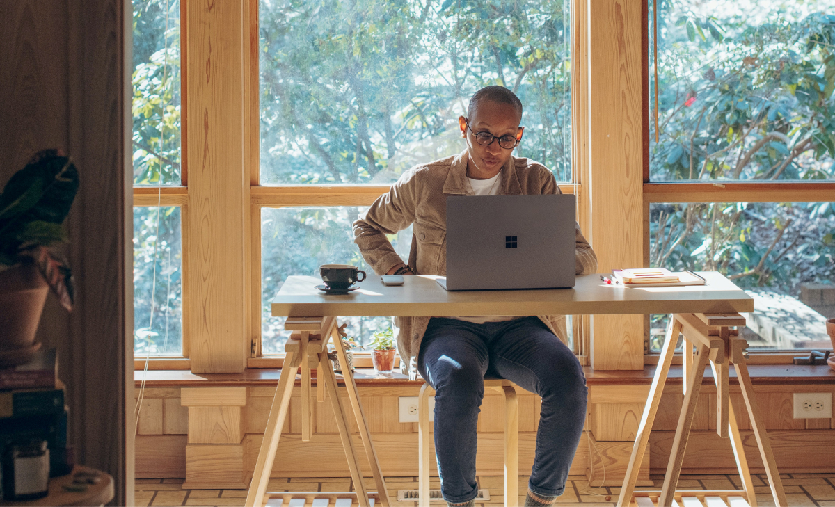 man working on computer