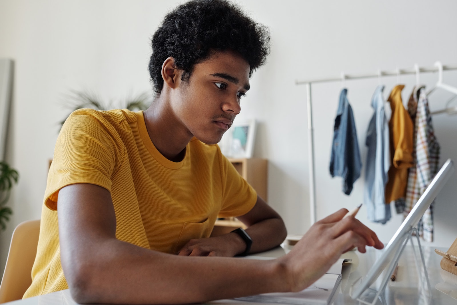 student using tablet