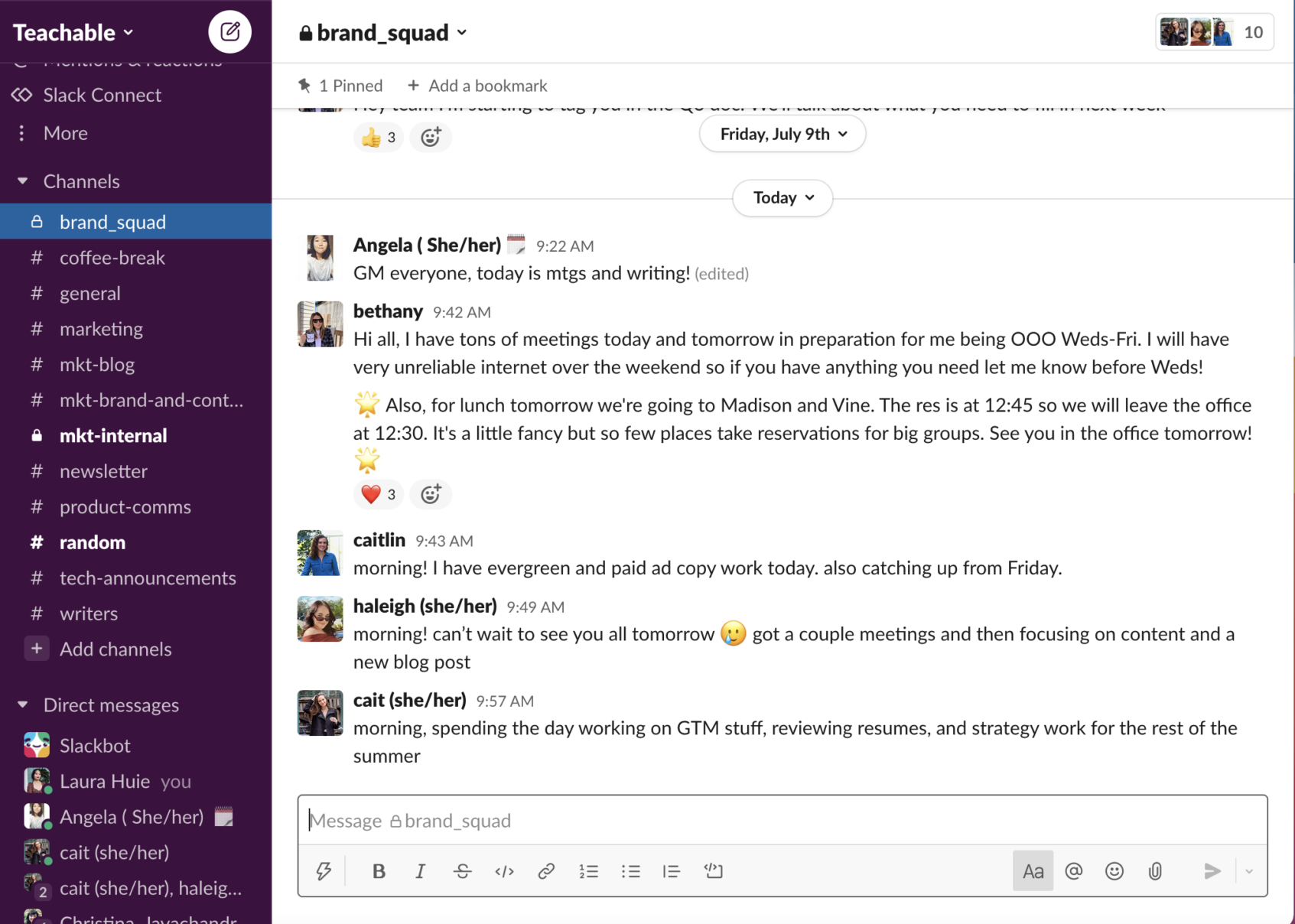 teachable slack