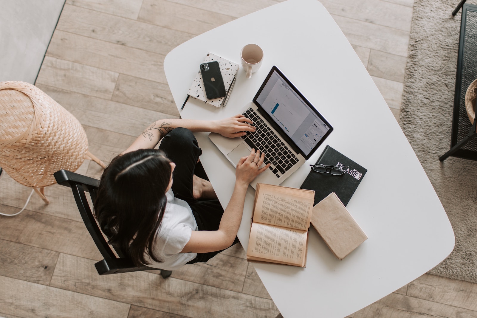 woman working at desk