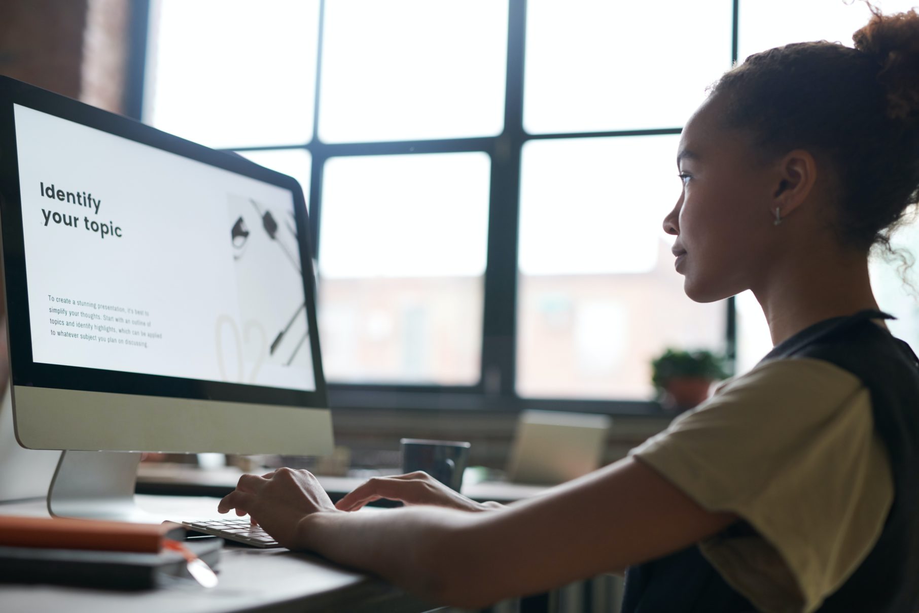 woman on computer