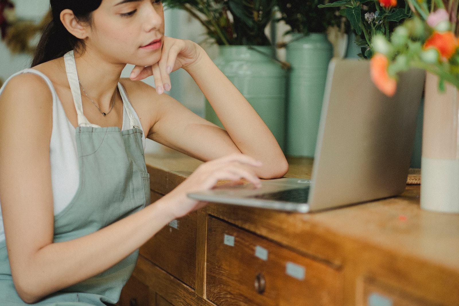 person working on laptop