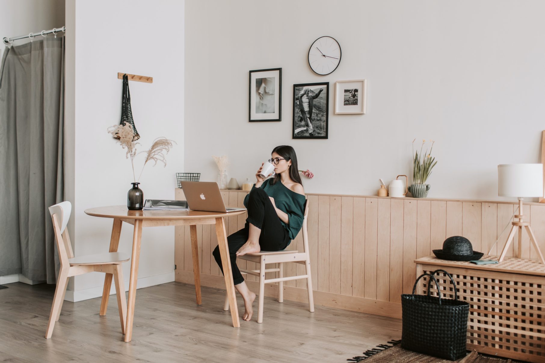 woman sitting in living room