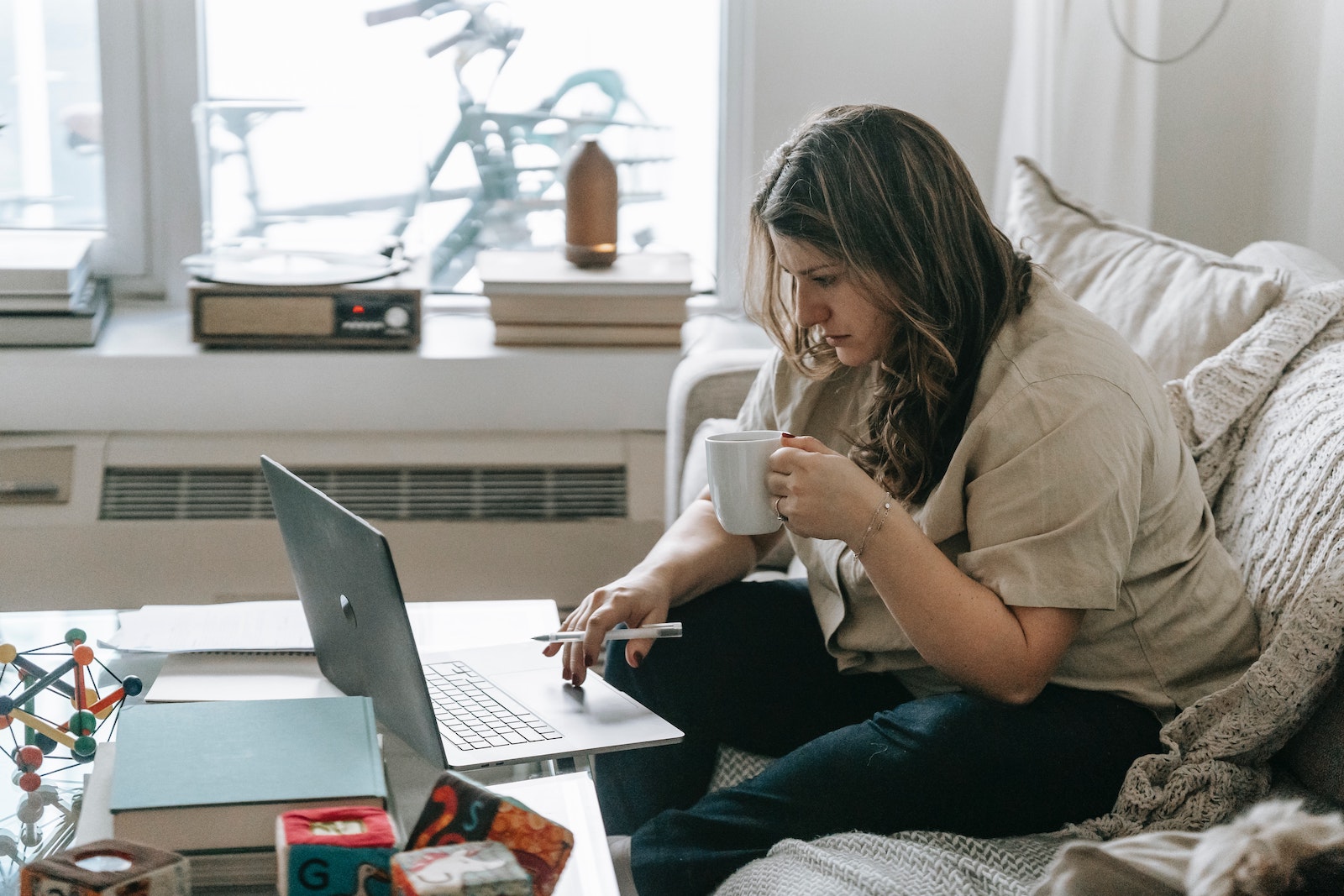 person working at home