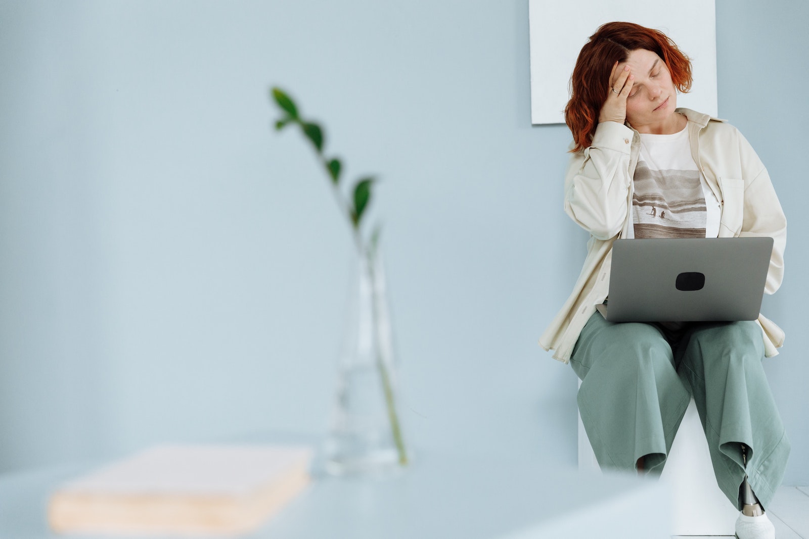 woman on computer