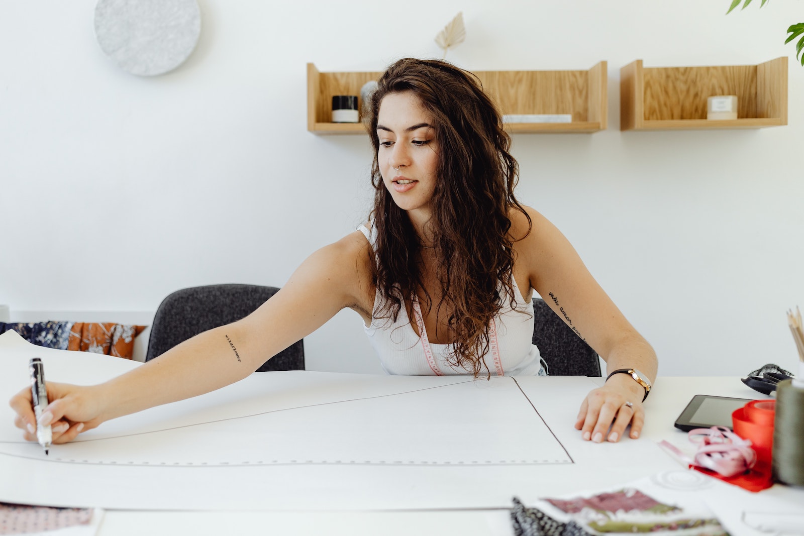 person working in studio