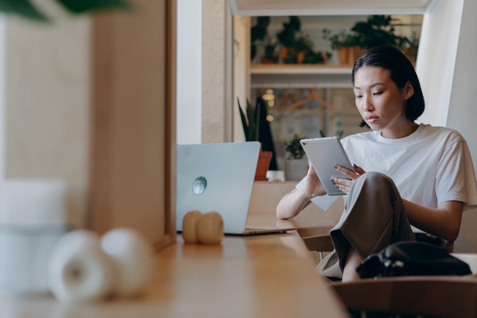 person working at home