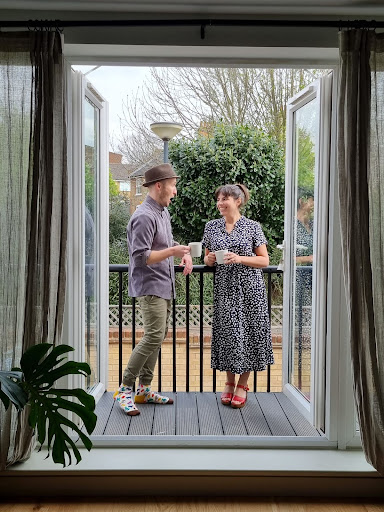 Konrad and Nitzan on balcony