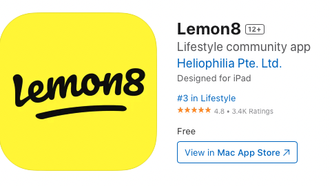 lemon8 in App Store lifestyle